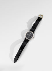 Todd Reed watch made with Stainless Steel, Sterling Silver and white brilliant cut diamonds (.248ct) on a leather strap